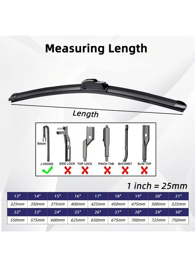 Hyundai Tucson TL 2016 2020 Front And Rear Windshield Wiper Blades Set 26 16 14 Inch - Image 3